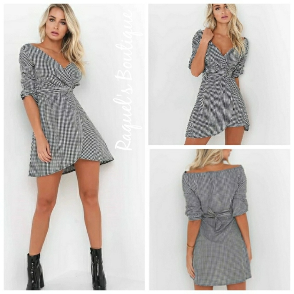 Venice Wrap Dress in Gingham - Picture 1 of 5